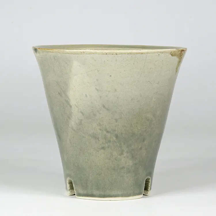 園部玄哉 灰釉8寸鉢 灰器 木箱 大皿 工芸品